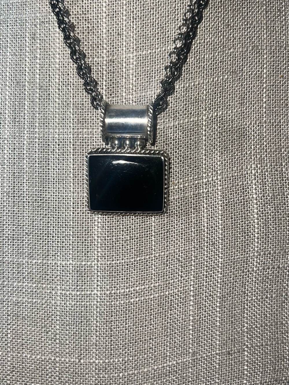 SS/925 Taxco Black Obsidian Pendant 1980’s 16.4 Grams *Chain Not Inc*